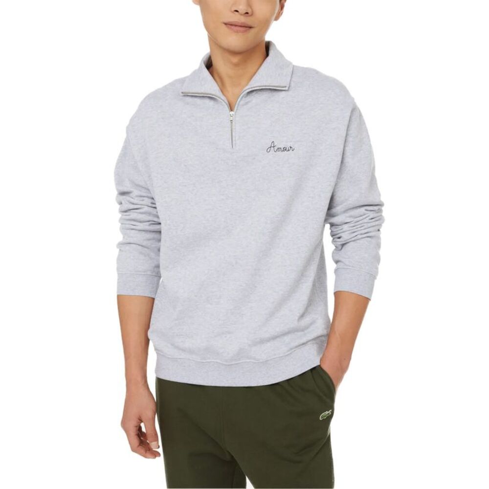 Maison Labiche Mens Placide Amour Sweatshirt Large Light Grey - NWT $180